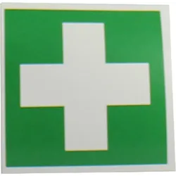 Grünes Kreuz Aufkleber Verbandkasten 1 St