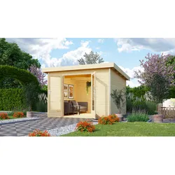 Gartenhaus KARIBU "Rabensee 1", beige (naturbelassen), Holzwerkstoff, Gartenhäuser, naturbelassen