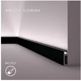 NOEL & MARQUET Sockelleiste NMC IL10 Schwarz 2 St. 200 x 2,3 x 8 cm