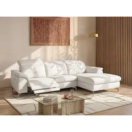vente-unique Ecksofa aus Büffelleder – elfenbeinfarben – rechter Winkel
