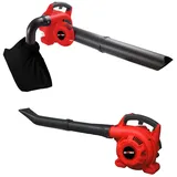 Grafner Laubsauger 3in1, 2-Takt, Laubbläser Laubsauger & Häcksler, incl. 35 Liter Fangsack, 2 Rohre, Schultergurt & Anti-Vibrationsgriff, Blasgeschwindigkeit: 71 m/s, 90% Laubreduktion
