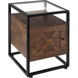 Tectake Nachtschrank Kidderminster 40 x 43 x 60,5 cm Braun