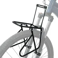 CiCixixi Fahrrad-Gepäckträger vorne mit Sicherungsmutter 20 kg belastbar Fahrradträger Gepäckablage installierbarer Fahrradkorb für Fahrradtouren Camping, Kombinationsmontage, schwarz