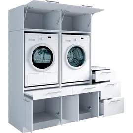laundreezy Mehrzweckschrank-Set 186 x 200 x 68 cm Weiß