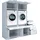 laundreezy Mehrzweckschrank-Set 186 x 200 x 68 cm Weiß