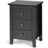 Costway Nachttisch, Schwarz, Holz, 37x65x46 cm, Schlafzimmer, Nachttische