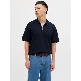JACK & JONES Jjeaustin Zip Polo blau M