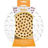 Decora Gitter Ausstecher Herzen, Kunststoff, weiß, 30 cm Kuchen