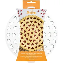 Decora Gitter Ausstecher Herzen, Kunststoff, weiß, 30 cm Kuchen