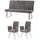 MCW Esszimmer-Set MCW-G55, 2er-Set Stuhl mit Armlehne+Sitzbank 160cm, Edelstahl gebürstet Stoff/Textil Chenille ~ dunkelgrau