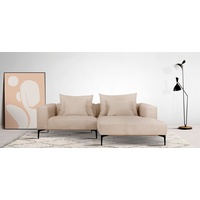 Guido Maria Kretschmer Home&Living Ecksofa BENTE L-Form, wahlweise Recamiere links oder rechts, mit schwarzen Metallfüßen beige