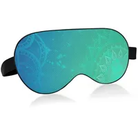 Blau-Türkis-Mandala-Schlafaugenmaske, Schlafmaske und Augenbinde mit elastischem Stirnband, weicher, komfortabler Augenschutz-Schlafbezug für Reisen, Yoga-Nickerchen