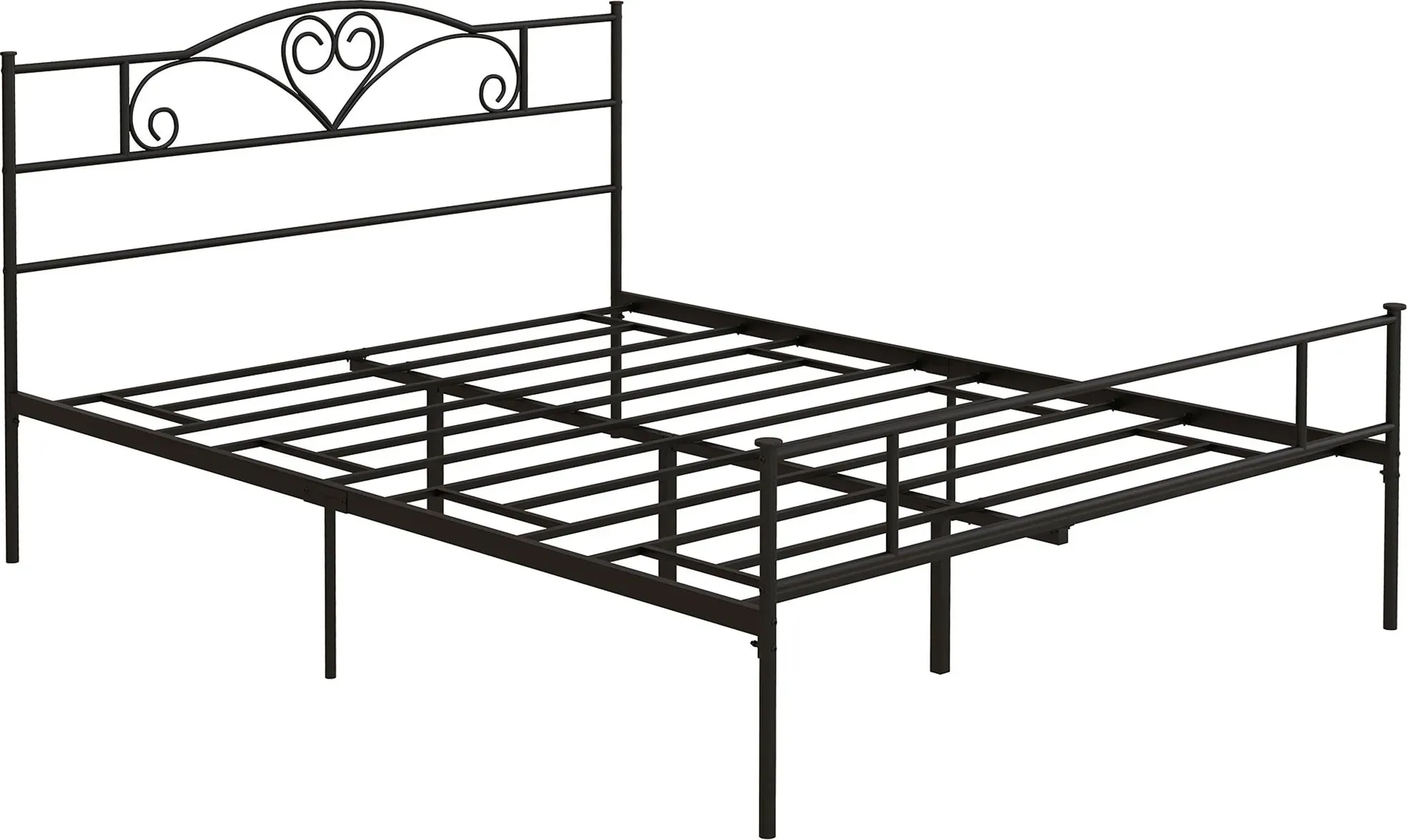 HOMCOM Bett 165 x 207 cm Bettrahmen mit Lattenrost aus Stahl, Unterbettaufbewahrung, Doppelbett, Bettgestell für Schlafzimmer, Gästezimmer, Schwarz   Aosom