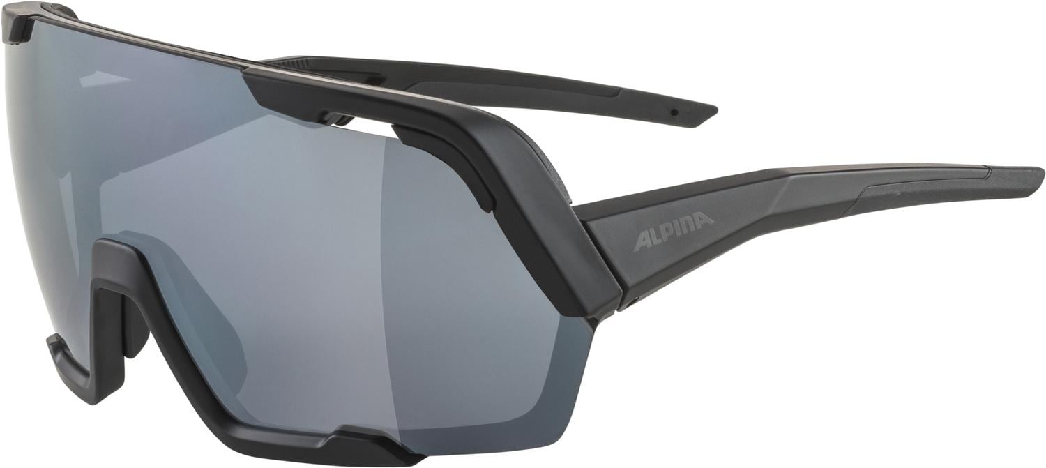 ALPINA SPORTS, Unisex, Sportbrille, Rocket Bold (all black matt, Mirror Black), Schwarz