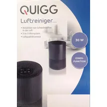 Quigg Luftreiniger EPA-Filter und Aktivkohlefilter Lufterfrischer 30W Sensor (Weiß)