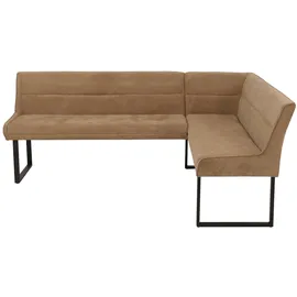 Mendler Eckbank Chenille Hellbraun 210 x 159 cm