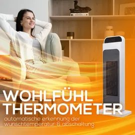 Tronitechnik TroniTechnik® Turm-Keramik-Heizer 2000 Watt WIFI / APP, Heizlüfter, Fernbedienung, Oszillation, Timer, Kippsicherung, LCD