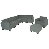 MCW Modular Sofa-System, Couch-Garnitur Moncalieri 6-2, Stoff/Textil & Grau,