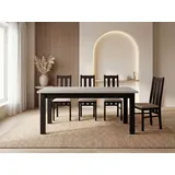 WFL GROUP Küchentisch 150 x 76 x 80 cm beige