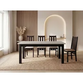 WFL GROUP Küchentisch 150 x 76 x 80 cm beige