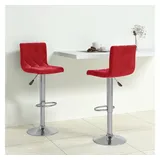 vidaXL Barhocker 2 Stk. Weinrot Samt