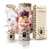 BlendyGo 3 Tragbarer Mixer, Blender, Mini Standmixer, 550 ml, Smoothie maker, Mixer smoothie maker to go, kabellos, zerkleinert Eis und Obst, BPA-freie, PulseMotion & BlendPro (Happy Puppy)