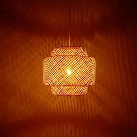 Tectake Lignea Lux 1 E27 rund Holz braun