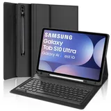 SENGBIRCH Tastatur Hülle für Samsung Galaxy Tab S10 Ultra 14,6 Zoll 2024 - Deutsche QWERTZ Abnehmbare Magnetische Tastatur für Samsung Galaxy Tab S9 Ultra 14,6", Schwarz