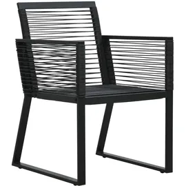 vidaXL PVC-Rattan Garten-Essgruppe 7-tlg. schwarz 3156549