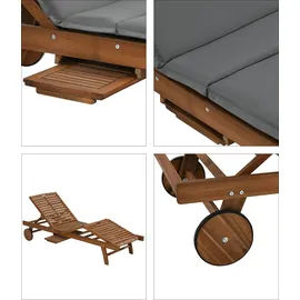 Dehner Ravenna Rollliege 200 x 70 x 89 cm Grau