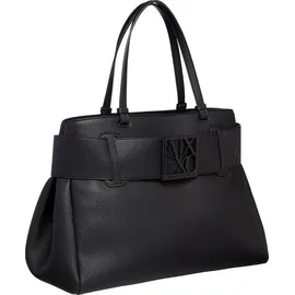 Giorgio Armani Armani Exchange Damen Susie, Nachhaltiger, weicher, geflochtener Einkaufsbeutel, Schwarz, Einheitsgröße