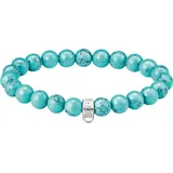 Thomas Sabo Bead-Armband mit Türkis-Imitat blau silberfarben X0293-404-17-L19 Größe 19 cm