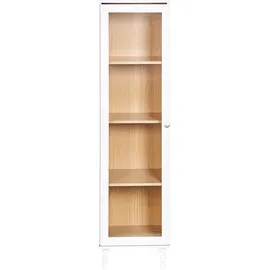 Beliani Vitrine TINGLEDALE 40 x 38 x 150 cm Weiß/Braun