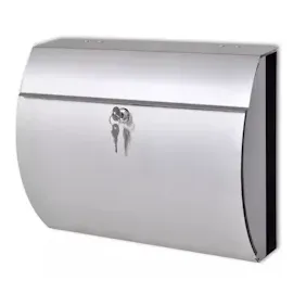 vidaXL Briefkasten Edelstahl 18/8 mit Zeitungsfach