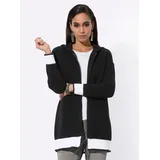 CREATION L Strickjacke in Schwarz-Weiß L