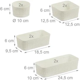 Relaxdays Schubladen Organizer 10-tlg. weiß