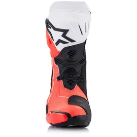 Alpinestars Supertech R Vented Stiefel perforiert - Schwarz/Weiß/Neon-Rot / 44