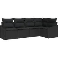 vidaXL Garten-Lounge-Set 5-tlg. schwarz