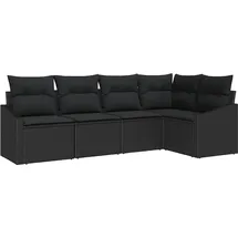 vidaXL Garten-Lounge-Set 5-tlg. schwarz