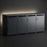 Metzler Indirekte LED-Beleuchtung für alle vierer Mülltonnenboxen - Metzler LED Streifen für Mülltonnenverkleidung für 4 Tonnen