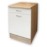 Stella Trading Unterschrank Sonoma-Eiche 50 x 90 x 60 cm Weiß