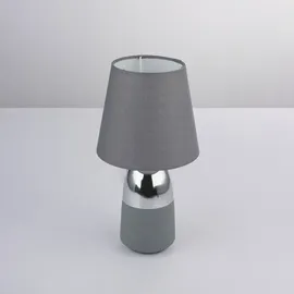 GLOBO Touch Tisch Leuchte FERNBEDIENUNG Textil Chrom Lampe DIMMBAR im Set inkl. RGB LED Leuchtmittel
