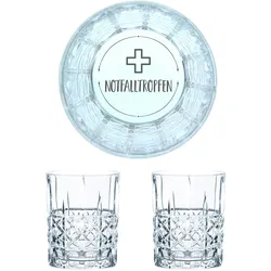 Nachtmann Whiskyglas mit Gravur Notfalltropfen, 2er Set