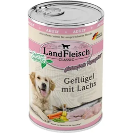 LandFleisch Dog Classic Geflügel mit Lachs & Gartengemüse 6 x 400 g