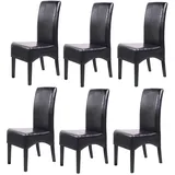 Mendler Esszimmerstuhl Latina Leder schwarz 6er Set