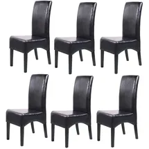 Mendler Esszimmerstuhl Latina Leder schwarz 6er Set