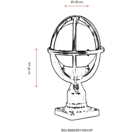 Wellhome Wandapplikation für den Außenbereich, in schwarz, 35x35x20cm WellHome Baikal