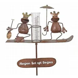 Denk Stecker Regenmesser 23302 aus Metall "Wetterfrosch" 140 cm Frosch Gartenstecker