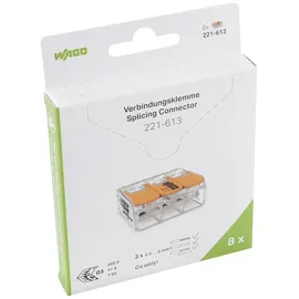 WAGO Compact-Verbindungsklemme bis 6 mm2 3-Leiter 8 St. 221-613