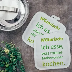 Topflappen (2 Stück) für Studenten "WGtarisch"